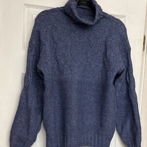 SHEIN Heathered Blue Turtleneck Sweater